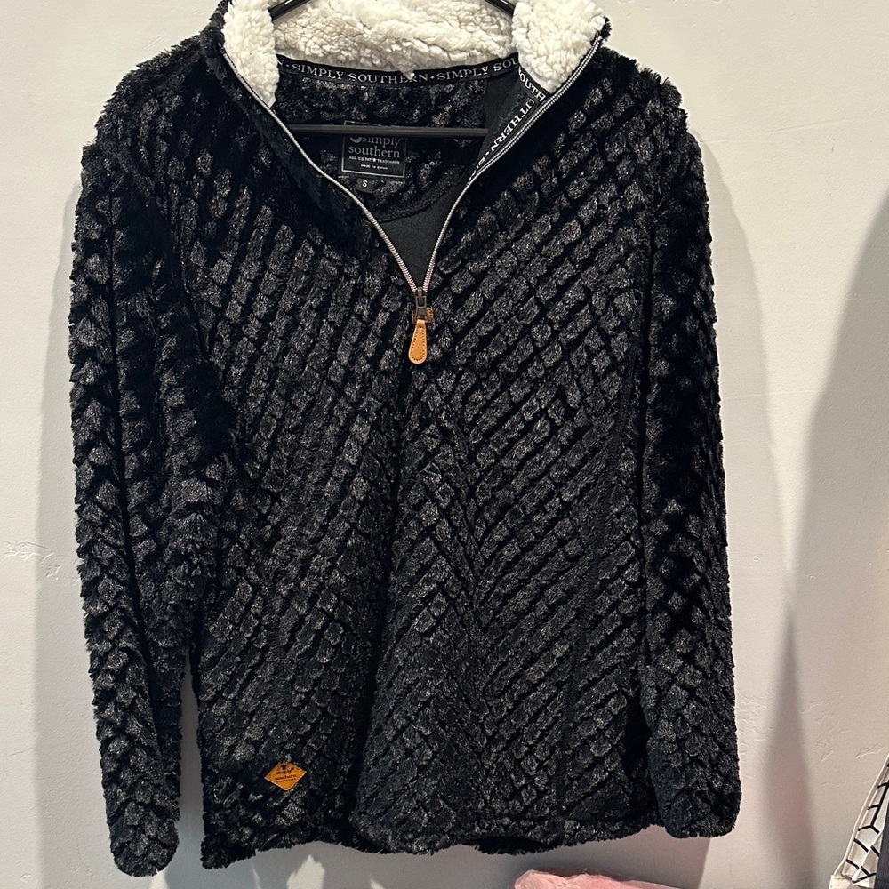 Simply Southern Black and Cream Textured Fleece